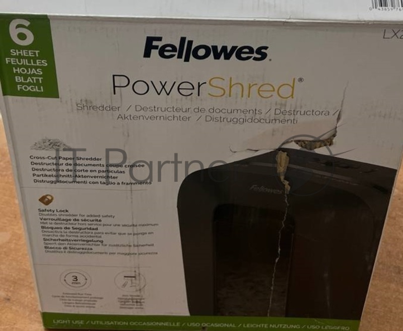 (Поврежденный товар) Шредер Fellowes PowerShred LX25 черный [См.описание!]