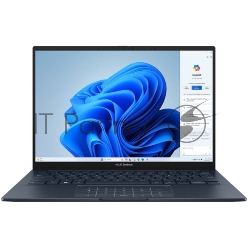Ноутбук ASUS Zenbook 14 OLED UX3405CA-ST1486/14"/OLED/Intel Core Ultra 5 225H/16GB/512GB SSD/Intel Arc Graphics/Без ОС/синий/1.2kg