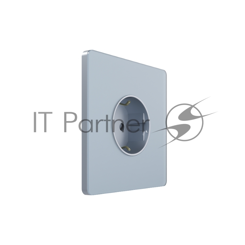 Systeme Electric Systeme Infinity Стальное небо Розетка с заземлением со шторками, 16А
