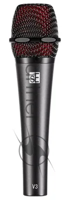 Микрофон динамический sE Electronics V3 50 Гц - 16 кГц, кардиоида, комплектация: микрофонный зажим, адаптер с резьбой, чёрная ветрозащита, транспортировочный чехол на молнии