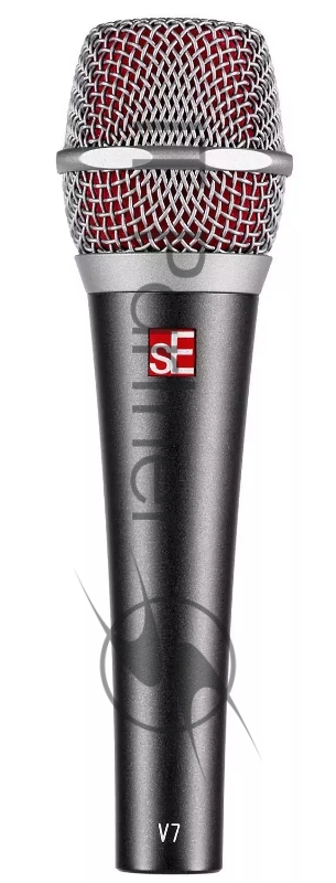 Микрофон динамический sE Electronics V7 40 Гц - 19 кГц, суперкардиоида, в комплекте: микрофонный зажим, адаптер с резьбой, чёрная ветрозащита, транспортировочный чехол на молнии. Цвет серый.