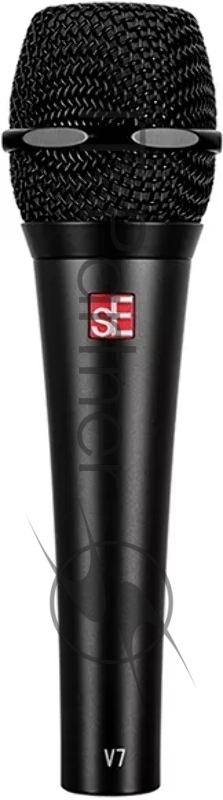 Микрофон динамический sE Electronics V7 BLACK 40 Гц - 19 кГц, суперкардиоида, в комплекте: микрофонный зажим, адаптер с резьбой, чёрная ветрозащита, транспортировочный чехол на молнии. Цвет черный.