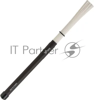 Барабанные щетки STAGG SBRU10-RN нейлоновые, с черными резиновыми ручками, более 100 щетинок в пучке для воспроизведения динамичного звука, резиновое кольцо для изменения звука от мягкого до интенсивного, полная длина 35 см, длина пучка 15 см