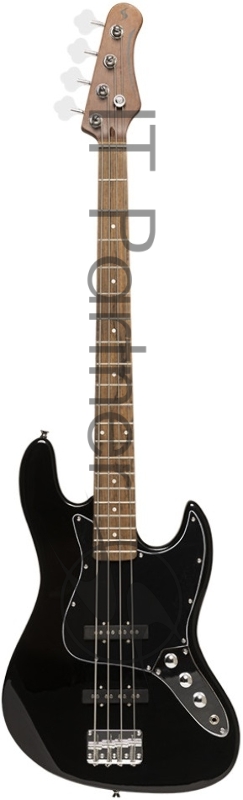 Бас-гитара STAGG SBJ-30 BLK 4-х струнная форма Jazz Bass, корпус павловния, гриф клен, накладка грифа палисандр, 20 ладов, мензура 867 мм, колки никелированные, бридж JB Classic, звукосниматели 2xJB, регуляторы 2x громкости, 1x тона, цвет черный
