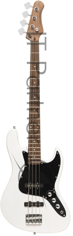 Бас-гитара STAGG SBJ-30 WHB 4-х струнная форма Jazz Bass, корпус павловния, гриф клен, накладка грифа палисандр, 20 ладов, мензура 867 мм, колки никелированные, бридж JB Classic, звукосниматели 2xJB, регуляторы 2x громкости, 1x тона, цвет белый