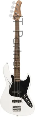 Бас-гитара STAGG SBJ-30 WHB 4-х струнная форма Jazz Bass, корпус павловния, гриф клен, накладка грифа палисандр, 20 ладов, мензура 867 мм, колки никелированные, бридж JB Classic, звукосниматели 2xJB, регуляторы 2x громкости, 1x тона, цвет белый