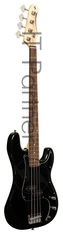 Бас-гитара STAGG SBP-30 BLK 4-х струнная форма Jazz Bass, корпус павловния, гриф клен, накладка грифа палисандр, 20 ладов, мензура 867 мм, колки никелированные, бридж PB Classic, звукосниматели 1xPB, регуляторы 1x громкости, 1x тона, цвет черный