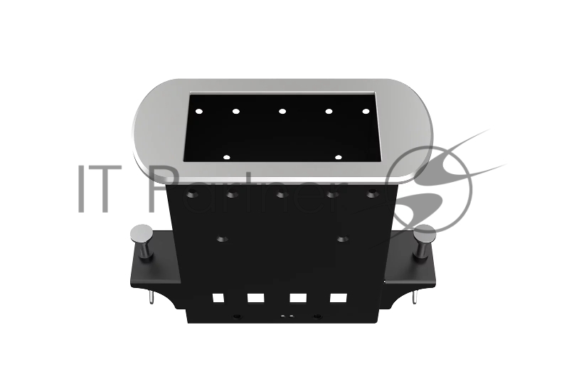 Прямоугольный металлический корпус Wize Pro WRTS-M-4BOX-S серия M, для модульной системы врезного лючка в стол без крышки для установки до 4 модулей-вставок серии М, серебристый