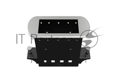 Прямоугольный металлический корпус Wize Pro WRTS-M-4BOX-S серия M, для модульной системы врезного лючка в стол без крышки для установки до 4 модулей-вставок серии М, серебристый