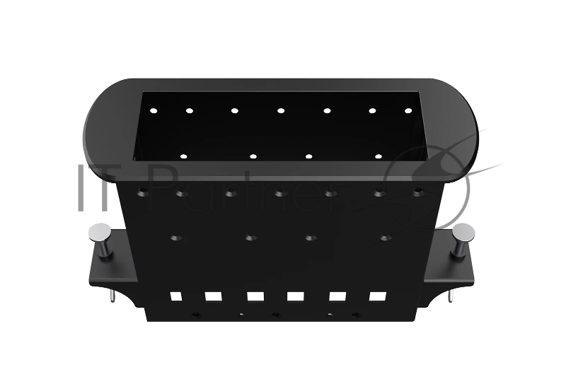 Прямоугольный металлический корпус Wize Pro WRTS-M-6BOX-B серия M, для модульной системы врезного лючка в стол без крышки для установки до 6 модулей-вставок серии М, черный