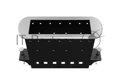 Прямоугольный металлический корпус Wize Pro WRTS-M-6BOX-S серия M, для модульной системы врезного лючка в стол без крышки для установки до 6 модулей-вставок серии М, серебристый