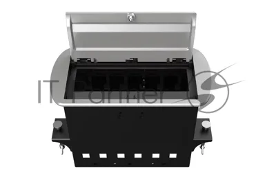 Прямоугольный металлический корпус Wize Pro WRTS-M-6CBOX-S серия M, для модульной системы врезного лючка в стол с убирающейся крышкой для установки до 6 модулей-вставок серии М, серебристый