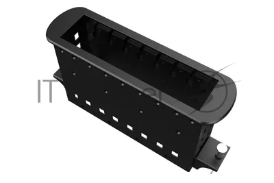 Прямоугольный металлический корпус Wize Pro WRTS-M-8BOX-B серия M, для модульной системы врезного лючка в стол с убирающейся крышкой для установки до 8 модулей-вставок серии М, черный