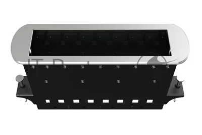 Прямоугольный металлический корпус Wize Pro WRTS-M-8BOX-S серия M, для модульной системы врезного лючка в стол с убирающейся крышкой для установки до 8 модулей-вставок серии М, серебристый
