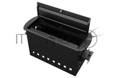 Прямоугольный металлический корпус Wize Pro WRTS-M-8CBOX-B серия M, для модульной системы врезного лючка в стол с убирающейся крышкой для установки до 8 модулей-вставок серии М, черный