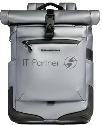 Рюкзак мужской Piquadro C20W CA6291C2OWS/MGR роллтоп серебристый/черный полиуретан