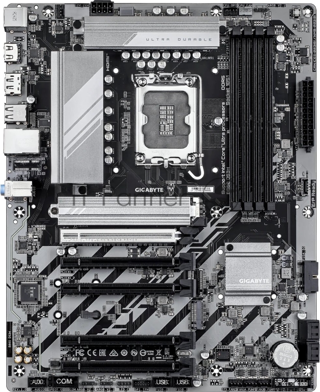Материнская плата Gigabyte B860 DS3H, LGA1851, Intel B860, 4xDDR5, 4xSATA, 2xM.2, 1xPCIe 5.0 x16, 4xPCIe 4.0 x16, 1xHDMI, 1xDisplayPort, 1x 2.5Gb LAN, 1xUSB 3.2 Gen 2x2 Type-C, 1xUSB 3.2 Gen 2, 4xUSB 2.0, 3x3.5 мм, 7.1, ATX