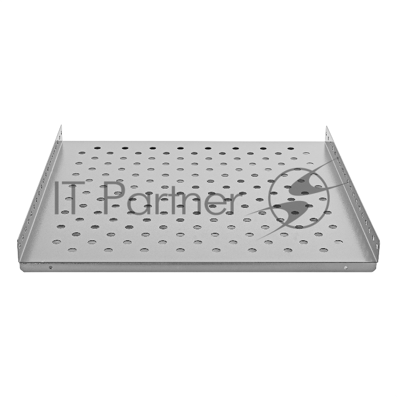 Полка стационарная 19" ExeGate ECSF-FS800-G (перфорированная, глубина 475мм, крепление 19" 1U, для напольных шкафов и стоек глубиной 800мм/1000мм, нагрузка до 100кг, цвет светло-серый RAL 7035)