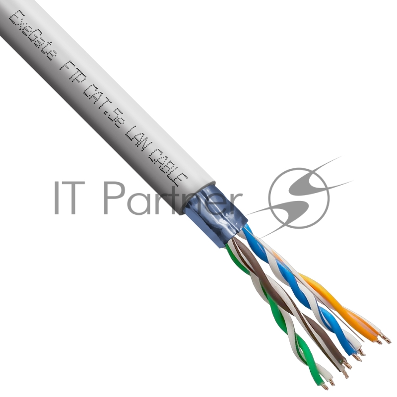 Кабель ExeGate FUTP4-C5e-CCA-S26-IN-PVC-GY-305 FTP 4 пары кат.5e CCA, 0.41мм (26AWG), экран, 305м, серый, PVC