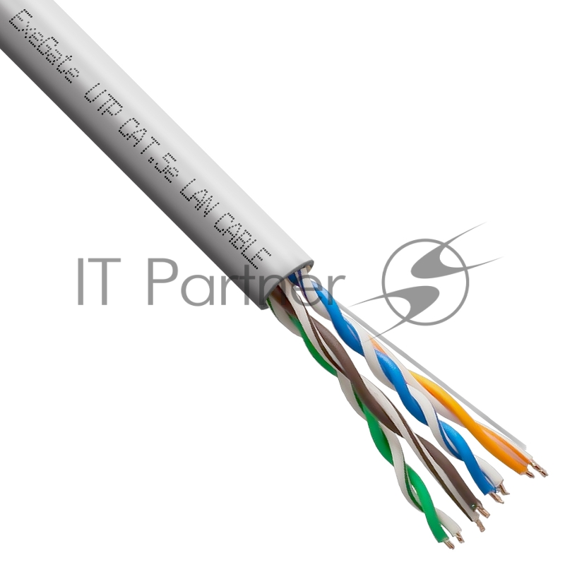 Кабель ExeGate Special UTP4-C5e-CU-S25-IN-PVC-GY-305 UTP 4 пары кат.5e медь, 0.43мм (25AWG), 305м, серый, PVC