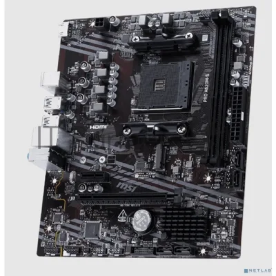 Материнская плата MSI PRO A520M-S, AM4, AMD A520, 2xDDR4, 4xSATA, 1xM.2, 1xPCIe 3.0 x16, HDMI, 1x1Gb LAN, 3x3.5 мм, 7.1, microATX
