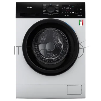Стиральная машина KORTING KWM 59IDM14107, отдельностоящая, глубина 61 см, загрузка 10 кг, 1400 об/мин, 15 программ, комбинированное управление, инверторный двигатель, отложенный старт (до 24 ч), цифровой дисплей, энергоэффективность А+++, цвет белый
