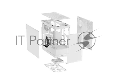 Корпус без блока питания Case HYTE Y40, Midi-Tower, TG, no fans, 2xUSB-A 3.2, 1xUSB Type-C, ATX, mATX, mITX Snow White