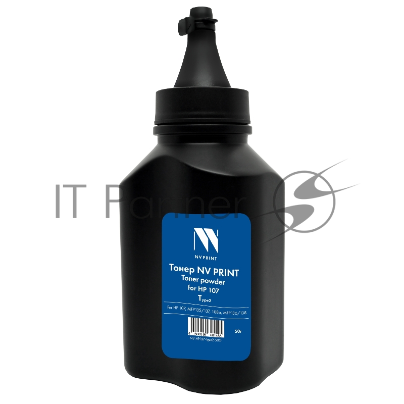 Тонер NVP для HP 107 Type2 (W1106A, W1107A, W1105A, W1110A) (50г) совместимый