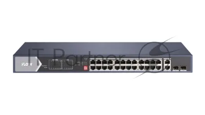Коммутатор iFLOW F-SW-EU628HPOE-V, 24×1 Гбит/с PoE + 2×1 Гбит/с LAN, неуправляемый