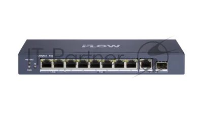 Коммутатор iFLOW F-SW-EU610HPOE-V, 8×1 Гбит/с PoE + 2×1 Гбит/с LAN, неуправляемый
