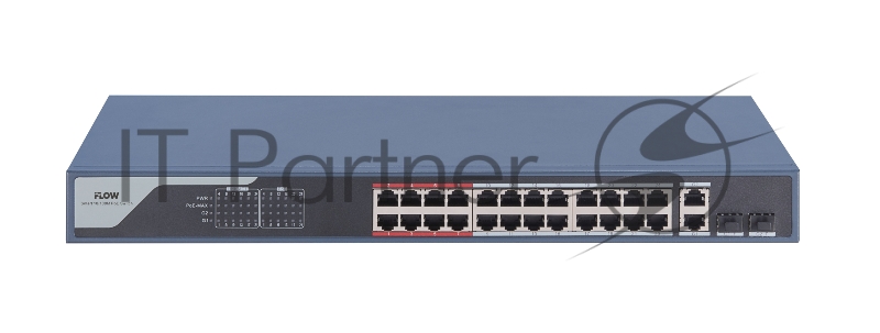 Коммутатор iFLOW F-SW-EM426POE-VM, 24×100 Мбит/с PoE + 2×1 Гбит/с Комбо (RJ45/SFP), настраиваемый
