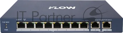 Коммутатор iFLOW F-SW-EM610POE-VM, 8×1 Гбит/с PoE + 2×1 Гбит/с Комбо (RJ45/SFP), настраиваемый