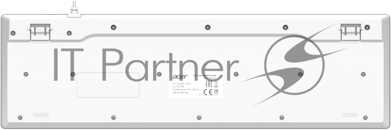 Клавиатура Acer OKW503 белый USB Multimedia (ZL.KBD11.00Q) кабель 1.8м