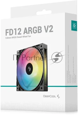 Вентилятор для корпуса Deepcool FD12 V2 ARGB 120х120x25 черный 4-pin 26.57дБ (R-FD12ARGBV2-BKAPN1-G) Ret