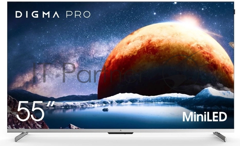 Телевизор Digma PRO 55" Mini LED 55Q серебристый Mini-LED QLED UHD 144Hz Smart TV Google TV 3GB/32GB