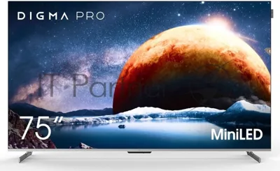 Телевизор Digma PRO 75" 75Q серебристый Mini-LED QLED UHD 144Hz Smart TV Google TV 3GB/32GB