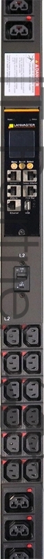 Блок распределения питания Lanmaster LAN-PDUVM316C-36L12Z-03BK верт.размещ. 36xC13 12xC39 с пофазным измерением энергии 3x16A IEC 309 3м