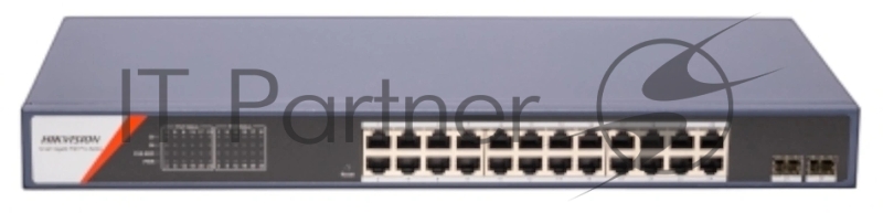 Коммутатор Hikvision DS-3E1526P-SI-24P2F, 24×1 Гбит/с PoE + 2×SFP 1 Гбит/с, управляемый
