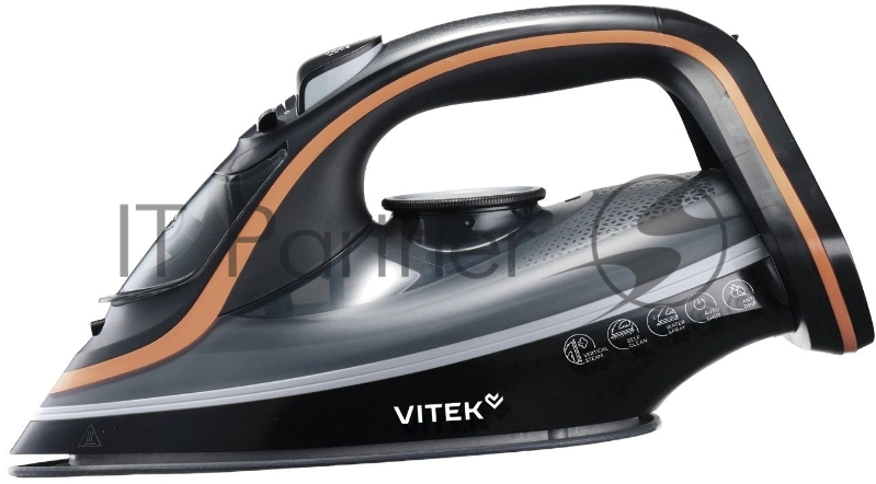 Утюг Vitek VT-IRN1205 черный/оранжевый, 3400 Вт, 23 г/мин, 150 г, 450 мл