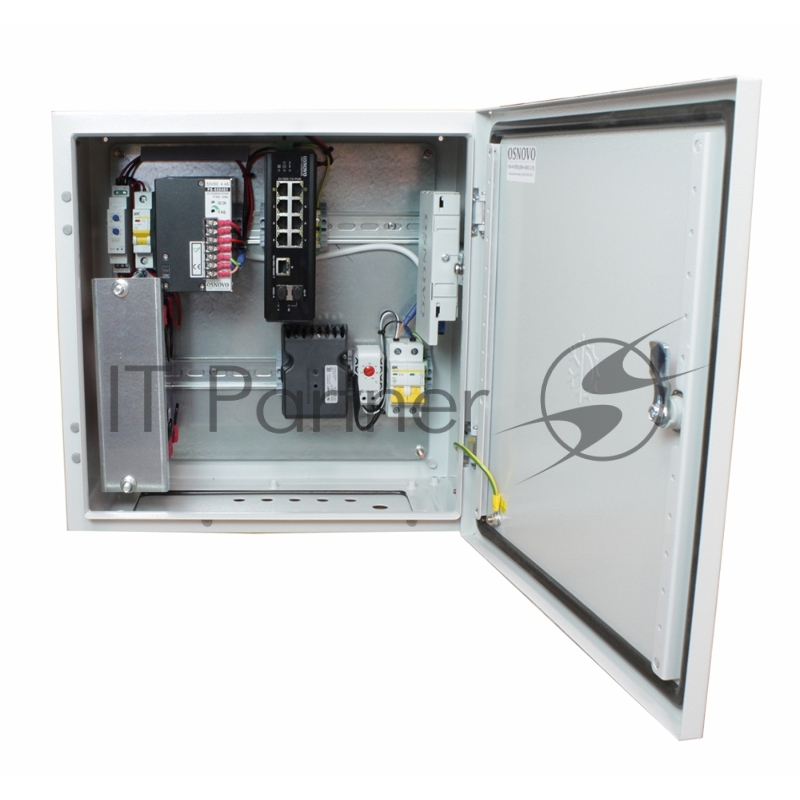 Коммутатор OSNOVO OS-44TB1(SW-60812/I), 8×100 Мбит/с PoE + 1×1 Гбит/с LAN + 2×1 Гбит/с SFP, неуправляемый