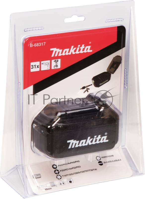 Набор бит Makita B-68317 (31пред.) для шуруповертов