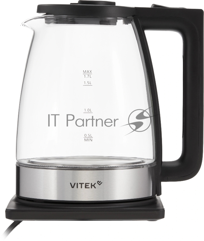 Чайник электрический Vitek VT-WK1071 1.7л. 1800Вт черный/серебристый корпус: стекло