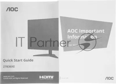 Монитор AOC 27" 27B36XE черный IPS LED 16:9 HDMI матовая 300cd 178гр/178гр 1920x1080 144Hz VGA FHD 3.06кг