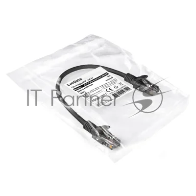 Патч-корд ExeGate UTP-RJ45-RJ45-5e-0,3M-BK, UTP, cat.5e, 0.3м, черный