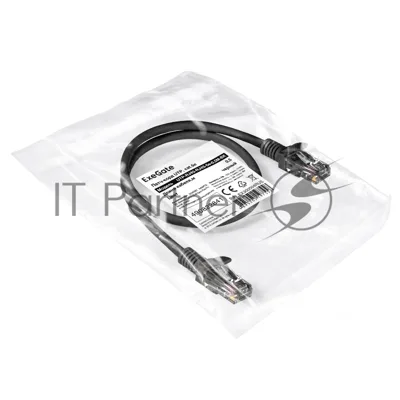 Патч-корд ExeGate UTP-RJ45-RJ45-5e-0,5M-BK, UTP, cat.5e, 0.5м, черный