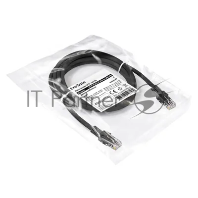 Патч-корд ExeGate UTP-RJ45-RJ45-5e-2M-BK, UTP, cat.5e, 2м, черный