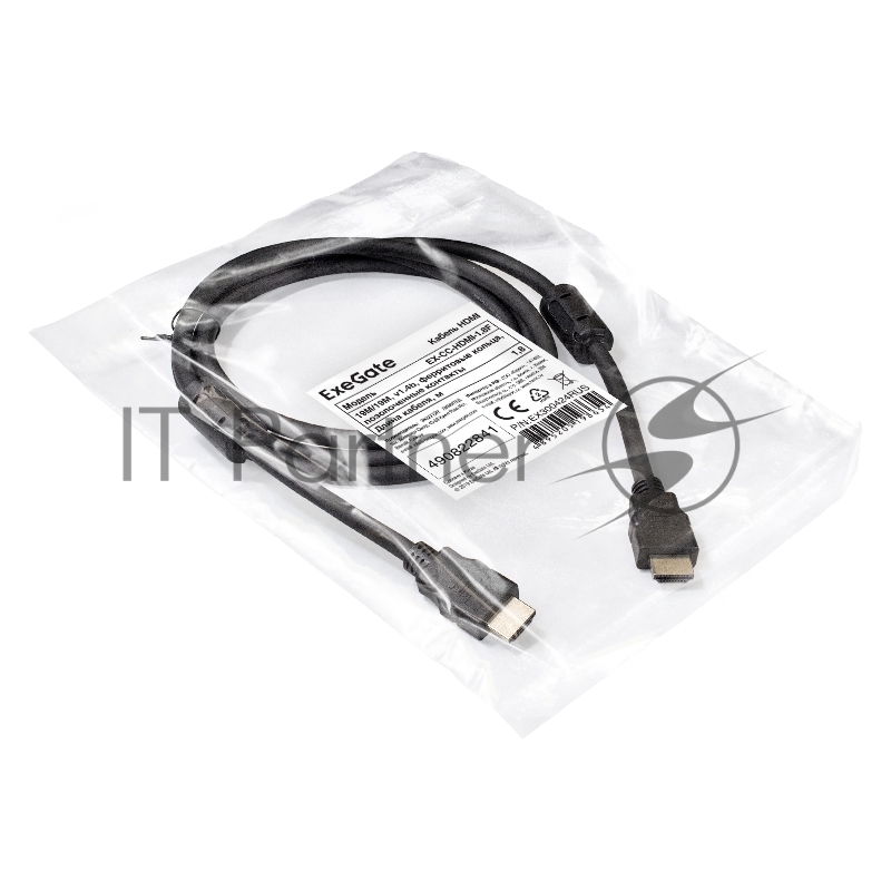 Кабель HDMI ExeGate EX-CC-HDMI-1.8F (19M/19M, 1,8м, v1.4b, ферритовые кольца, позолоченные контакты)