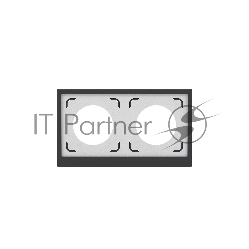 Рамка 2 поста IP44, черный уголь