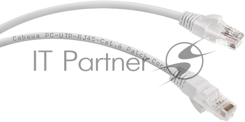Патч-корд Cabeus PC-UTP-RJ45-Cat.6-3m-WH-LSZH U/UTP, категория 6, 2xRJ45/8p8c, неэкранированный, белый, LSZH, 3м