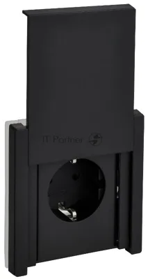 Розетка IEK FORTE&PIANO Металл Черный с/з со шт с крышкой винтовое крепление 16А IP44 FP121M